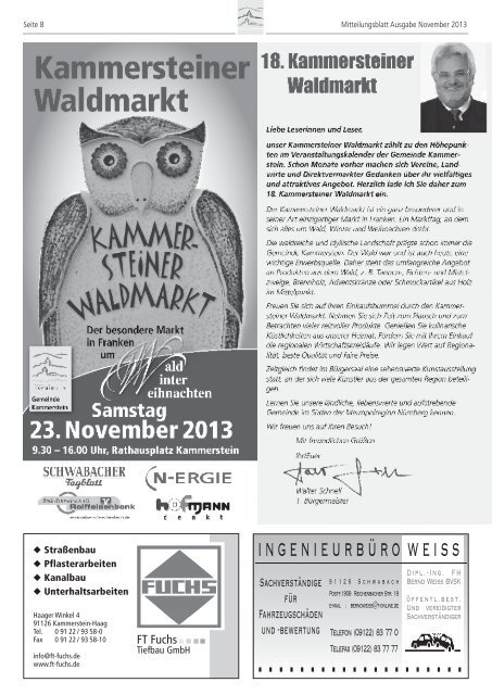 Mitteilungsblatt November 2013 (PDF) - Gemeinde Kammerstein