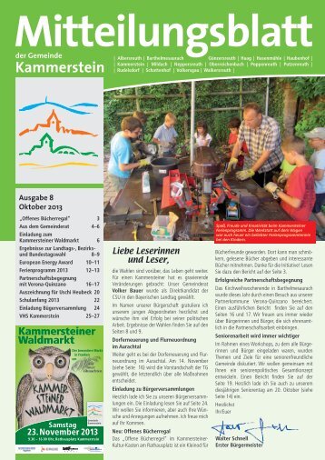 Mitteilungsblatt Oktober 2013 (PDF) - Gemeinde Kammerstein