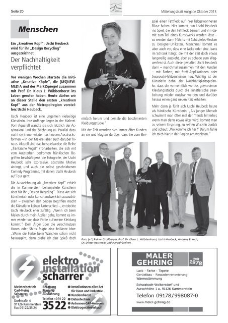 Mitteilungsblatt Oktober 2013 (PDF) - Gemeinde Kammerstein