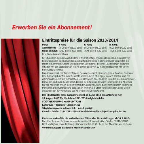 Theaterprogramm 2013/2014 - Kamp-Lintfort