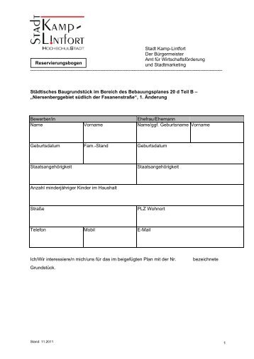 Reservierungsbogen im pdf-Format - Kamp-Lintfort