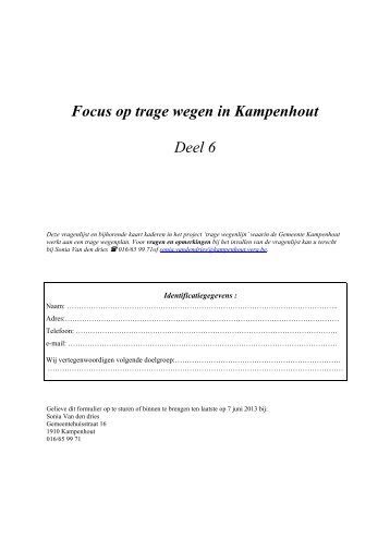 Focus op trage wegen in Kampenhout Deel 6 - Gemeente ...