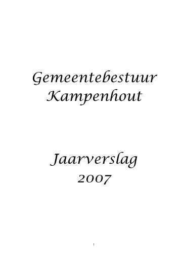 Gemeentebestuur Kampenhout Jaarverslag 2007