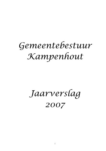 Gemeentebestuur Kampenhout Jaarverslag 2007