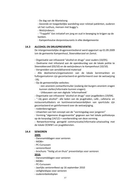 Jaarverslag 2010 - Gemeente Kampenhout