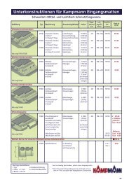Unterkonstruktionen fÃ¼r Kampmann Eingangsmatten