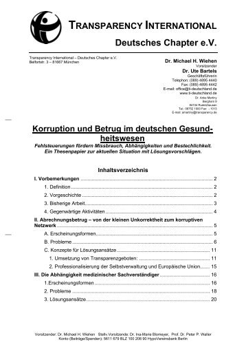 Deutsches Chapter e.V. - Transparency International