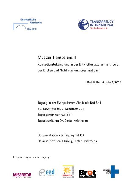 Mut zur Transparenz II - Transparency International