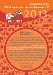 Flyer Kandidatenliste Wahl 2013 - Die Jugendherbergen in Hessen