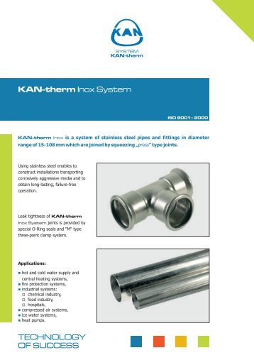 TECHNOLOGY OF SUCCESS KAN-therm Inox System