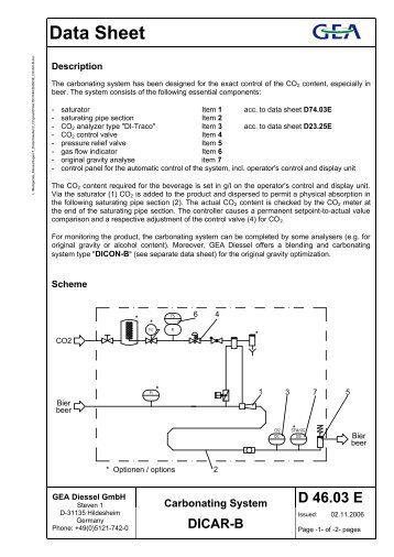 Carbonating System DICAR-B - GEA Diessel