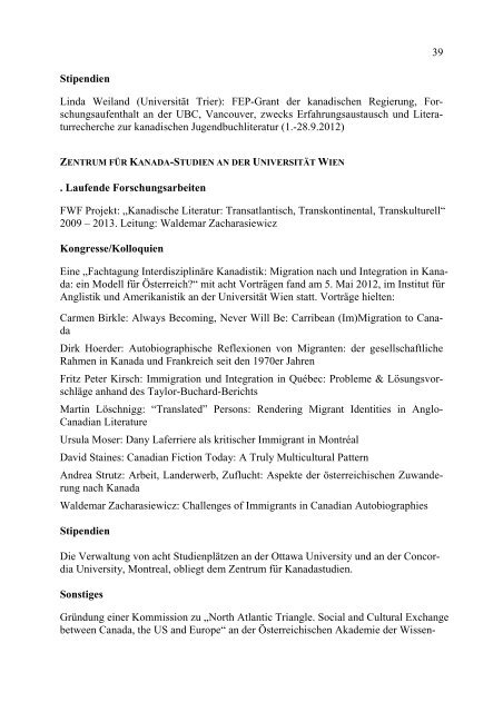 Mitteilungsheft 2013 - Gesellschaft fÃ¼r Kanada-Studien