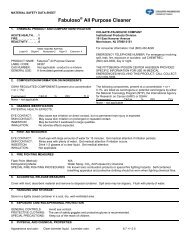 MATERIAL SAFETY DATA SHEET - Kandel and Son