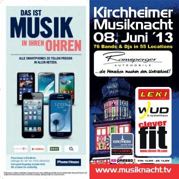 Kirchheimer Musiknacht 2013 - Programmheft