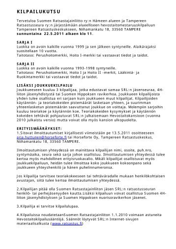 Hevostaitomestaruuskilpailu 2011 - Kangasalan Ratsastajat ry