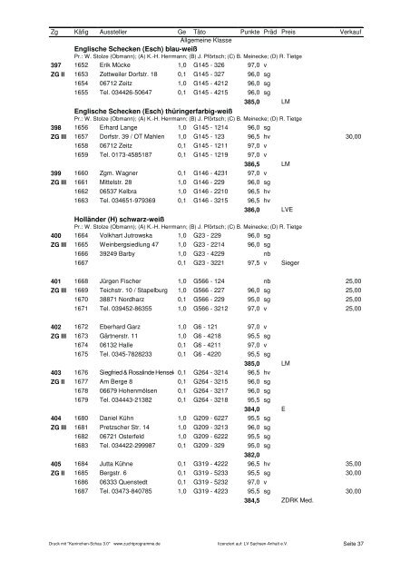 23. LV Schau Sachsen-Anhalt Welsleben 2012 - KaninchenzÃ¼chter ...