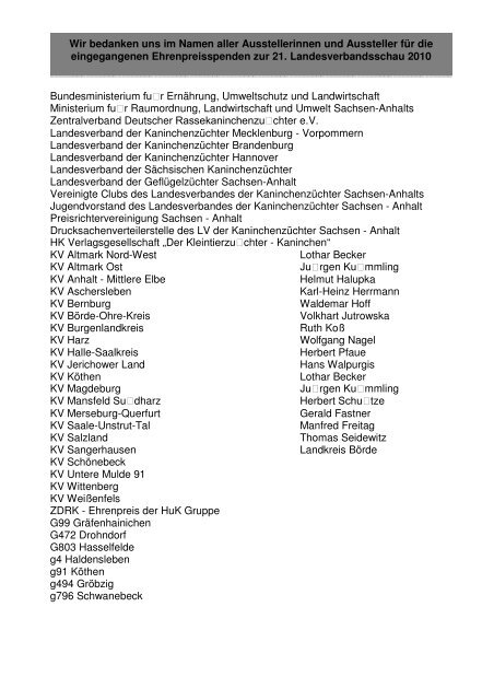 GruÃwort des Ministers fÃ¼r Landwirtschaft und Umwelt des Landes ...