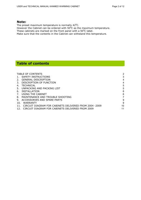 USER MANUAL AND TECHNICAL MANUAL - Kanmed