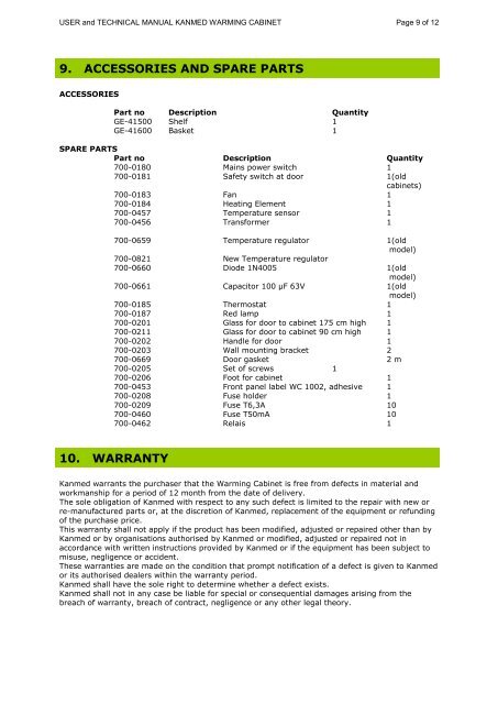 USER MANUAL AND TECHNICAL MANUAL - Kanmed