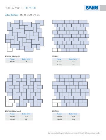 VERLEGEMUSTER PFLASTER - KANN Bausysteme