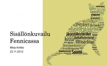 Mirja Anttila: SisÃ¤llÃ¶nkuvailu Fennicassa - Kansalliskirjasto