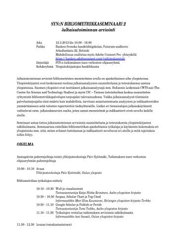 Ohjelma - Kansalliskirjasto