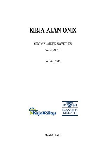 ONIX-sovellus - Kansalliskirjasto