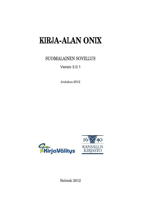 ONIX-sovellus - Kansalliskirjasto