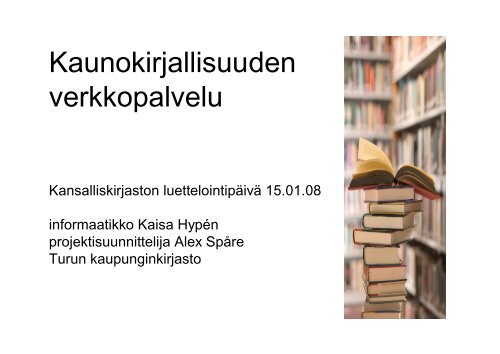 Kaunokirjallisuuden verkkopalvelu - Kansalliskirjasto