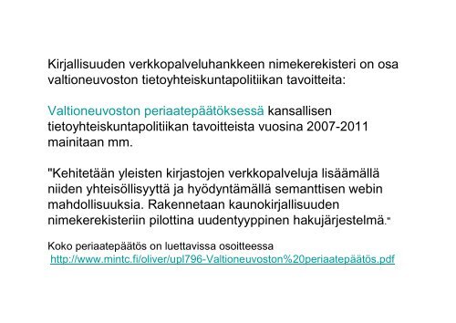 Kaunokirjallisuuden verkkopalvelu - Kansalliskirjasto