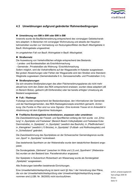 Erläuterungsbericht Auflage Flächenwidmungsplan Wolfurt.