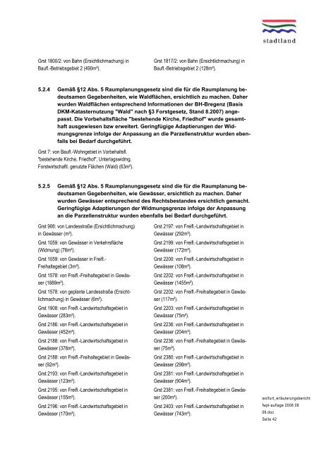 Erläuterungsbericht Auflage Flächenwidmungsplan Wolfurt.