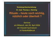 Rituale – heute noch wichtig, nützlich oder überholt ?