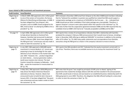 Complete 2012 forensic audit documents - Kansas Bioscience ...