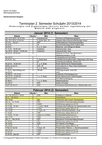 Terminplan 13_14 Sem2 - Kantonsschule Sargans