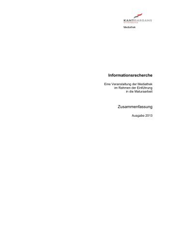 Skript zur Informationsrecherche.pdf - Kantonsschule Sargans