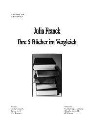 Julia Franck, Ihre fÃ¼nf BÃ¼cher im Vergleich - Sursee