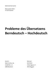 Probleme des Ãbersetzens Berndeutsch â Hochdeutsch - Sursee