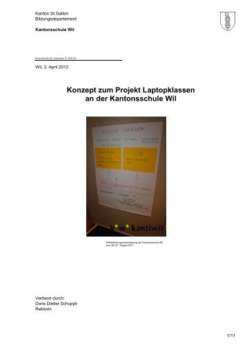 Konzept zum Projekt Laptopklassen an der Kantonsschule Wil