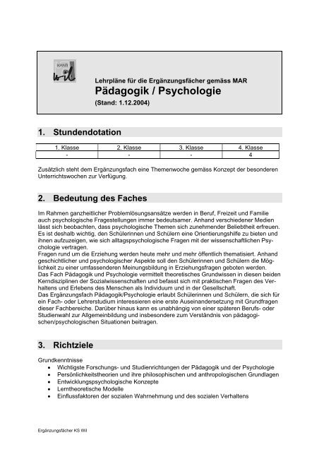 PÃ¤dagogik / Psychologie