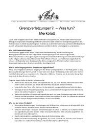 Grenzverletzungen?! â Was tun? Merkblatt