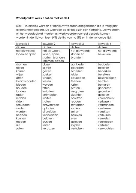 Woordpakket spelling groep 8 download PDF-bestand