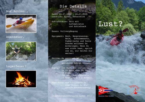 Jugendwildwasserwoche in Lofer - Landes-Kanu-Verband Berlin