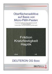 Oberflächenadditive auf Basis Micro PMH-Pasten - Deuteron GmbH