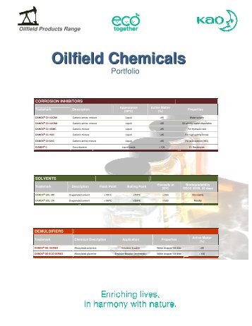 Portfolio Oilfield KCSA - Kao Chemicals Europe
