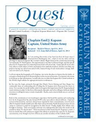 Spring Quest Newsletter - Kapaun Mt. Carmel