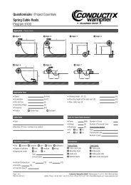 Questionnaire | Project Essentials Spring Cable Reels ... - Conductix