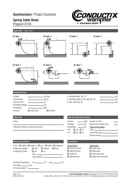 Questionnaire | Project Essentials Spring Cable Reels ... - Conductix