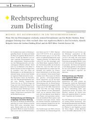 Rechtsprechung zum Delisting - KAPITAL-RECHTINFO.de