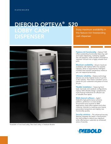 Diebold opteva® 520 lobby Cash Dispenser - Funcionatech